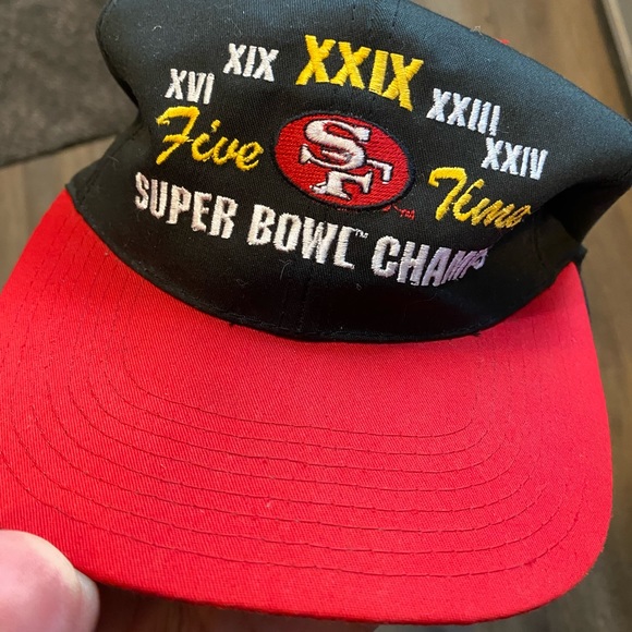 Vintage SAN FRANCISCO 49ERS FIVE TIME SUPER BOWL CHAMPS CAP SnapBack - Picture 2 of 9